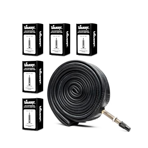Chambre à air Presta 700 x 35/43C VAVERT lot de 5 pour vélo de route hybride et VTC