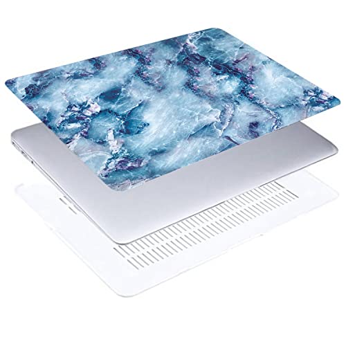 Coque MacBook Pro 14 A2442 bleu marbre avec protège-clavier rigide - 4