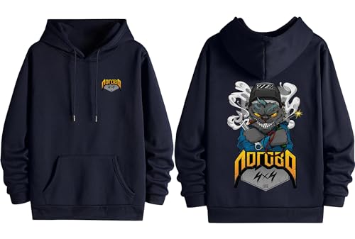 Image of Dagcros Hoodies Fleece Lined Casual Sweatshirts Athletic Printed Workout Pullover with Kangaroo Pocket for Men's