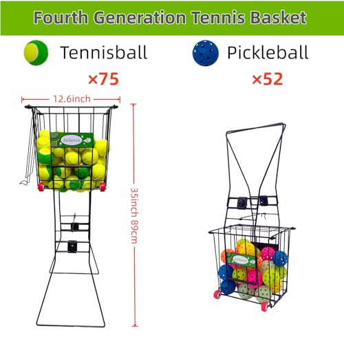 image for Airhercs 4th Improvements,Tennis Balls Hopper , Pickleball Hopper,75 T