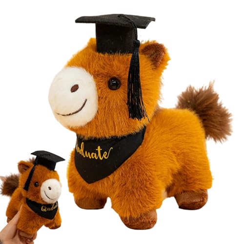 Peluche du cheval diplômé, coussin doux à câliner lavable et moelleux