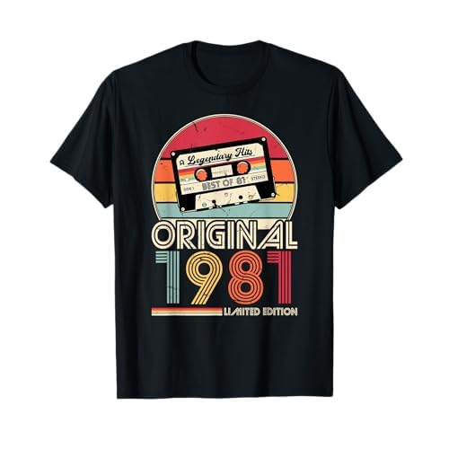 1981 vintage cumpleaños retro edición limitada hombres mujeres regalo Camiseta