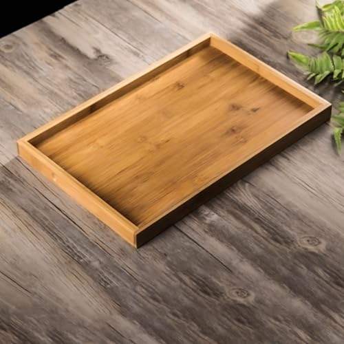 Bandeja rectangular para servir comida y bebidas en madera para hogar u hotel de 33x22cm 8