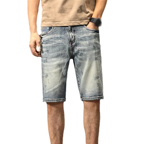 Short en coton denim homme avec finitions déchiquetées artisanales 06