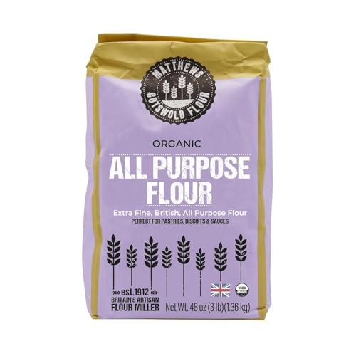 Matthews Organic Plain All-Purpose Flour | Premium Fine White Flour from British Wheat | Specialty...
