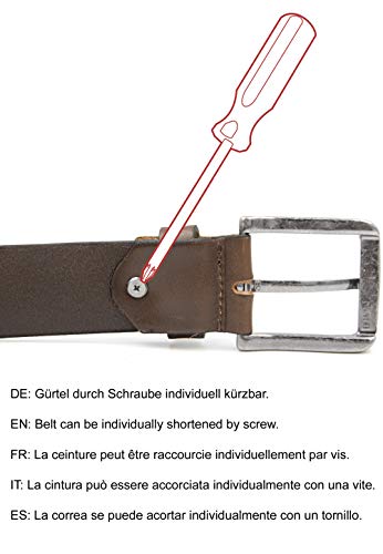 Red Bridge Cintura da Uomo in Vera Pelle con Fori