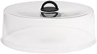 Tall Borosilicate Glass Microwave Plate Cover with Silicone Handle - Unvented Steamer, Oven Safe to 400°F, Splatter Guard, Dishwasher Safe