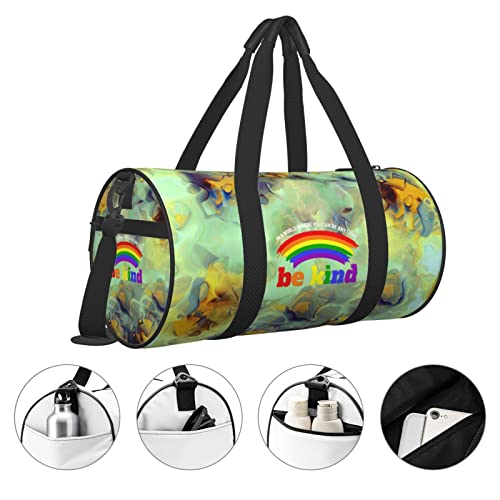 LGBT Pride Rainbow Flag Convertible Garment Bag with Shoulder Strap, Carry on Garment Duffel Bag for Men Women - Rolling Foldable for Travel Luggage Bags (Black) 5