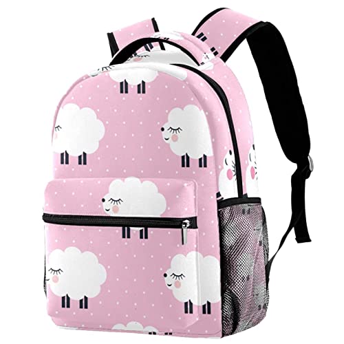 Sac à dos rose avec petits moutons pour accompagner ses journées