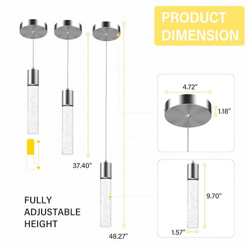 Esfos L11-3-WT Pendant Lights Kitchen Island 3 Pack thumb #5