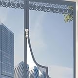 DOTBUY-SHOP Fliegengitter Fenster mit Klettband, Selbstklebendes Insektenschutz Fenster Moskitonetz, Ohne Bohren, für Balkontür Schlafzimmer Dachfenster Bodentiefe (Silbergrau,100x150cm)