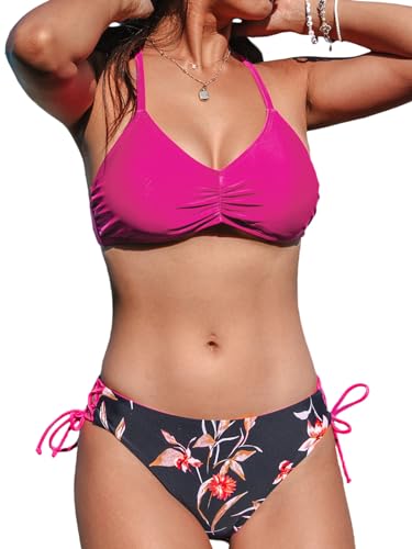 Image of CUPSHE Women's 2 Piece Bikini Set Back Braided Straps with Reversible Bottom