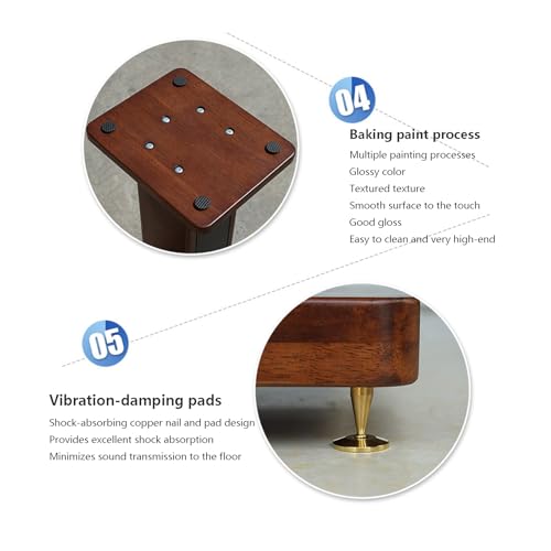 Soportes para altavoces que eliminan vibraciones con base de madera doble capa 80cm 6