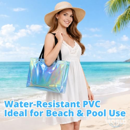 Bolso tote transparente holográfico con cierre de broche miniatura 5