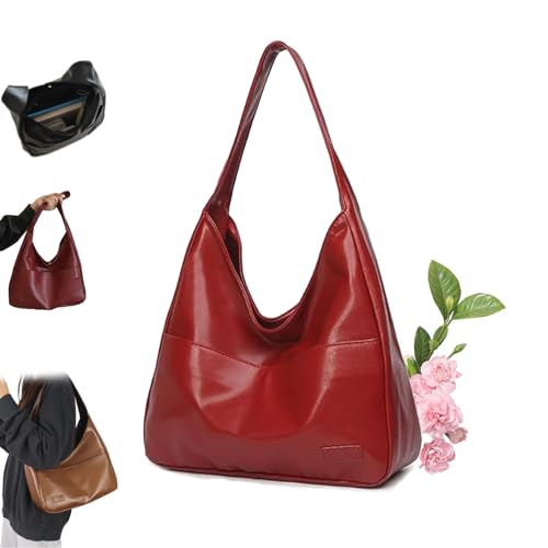 Ooomay Bag, Ooomay Maya Shoulder Bags, Vegan Leather Trendy Soft Tote Bags, Large Capacity, Waterproof, For Daily Use