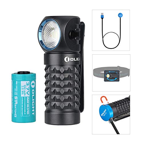 Olight Perun mini Torche Frontale 1000 lumens LED Blanc Froid Lampe Torche Petit Multifonctionnel Lampe Frontale LED Rechargeable, avec Batterie 16340 + boîtier de Batterie