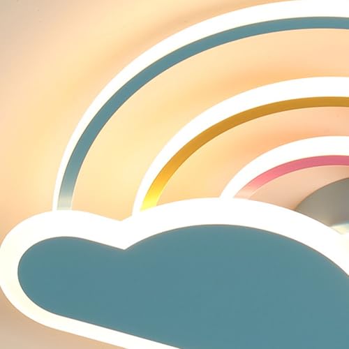 Plafonnier nuage acrylique plat à éclairage LED rose doux - 7
