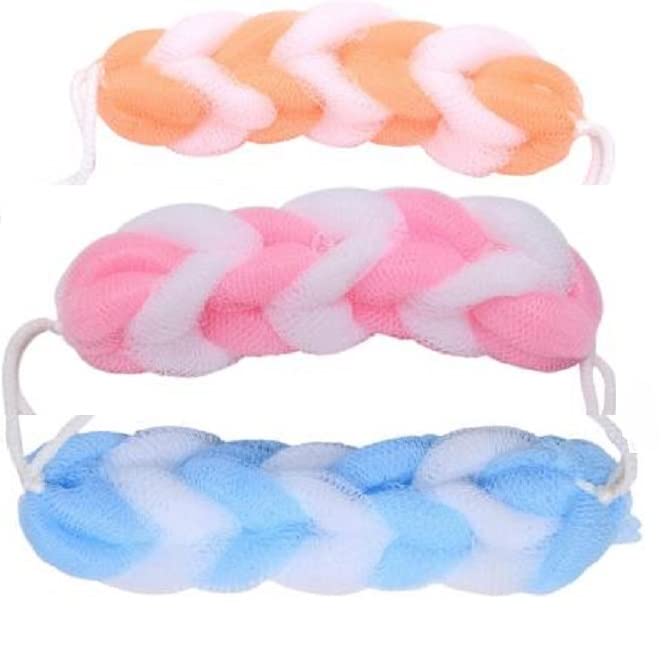 Elecsera Hanging Bath Shower Long Loofah Sponge Pouf Body Scrubber Exfoliator| Bathing Long Loofah for Men and Women| Ultra Soft Bath Sponge Loofah/Scrub(pack of 3)-image-43