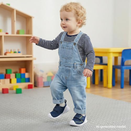 Image of STQ KIDS Baby Walking Shoes with Wide Toe Box Shoes for 6 12 18 24 Months | Baby Barefoot Shoes With Adjustable Hook-And-Loop Straps For First Steps and Daily Wear