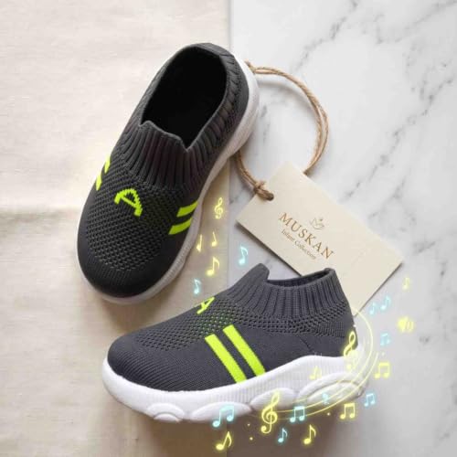 Image of Infant Shoes for Baby Boys & Girls | Musical Sound Walking Shoes | First Walker Shoes for Toddlers | Lightweight Breathable Knit Sneakers | Soft Sole Comfortable Slip On Shoes for Newborns, Babies & Kids