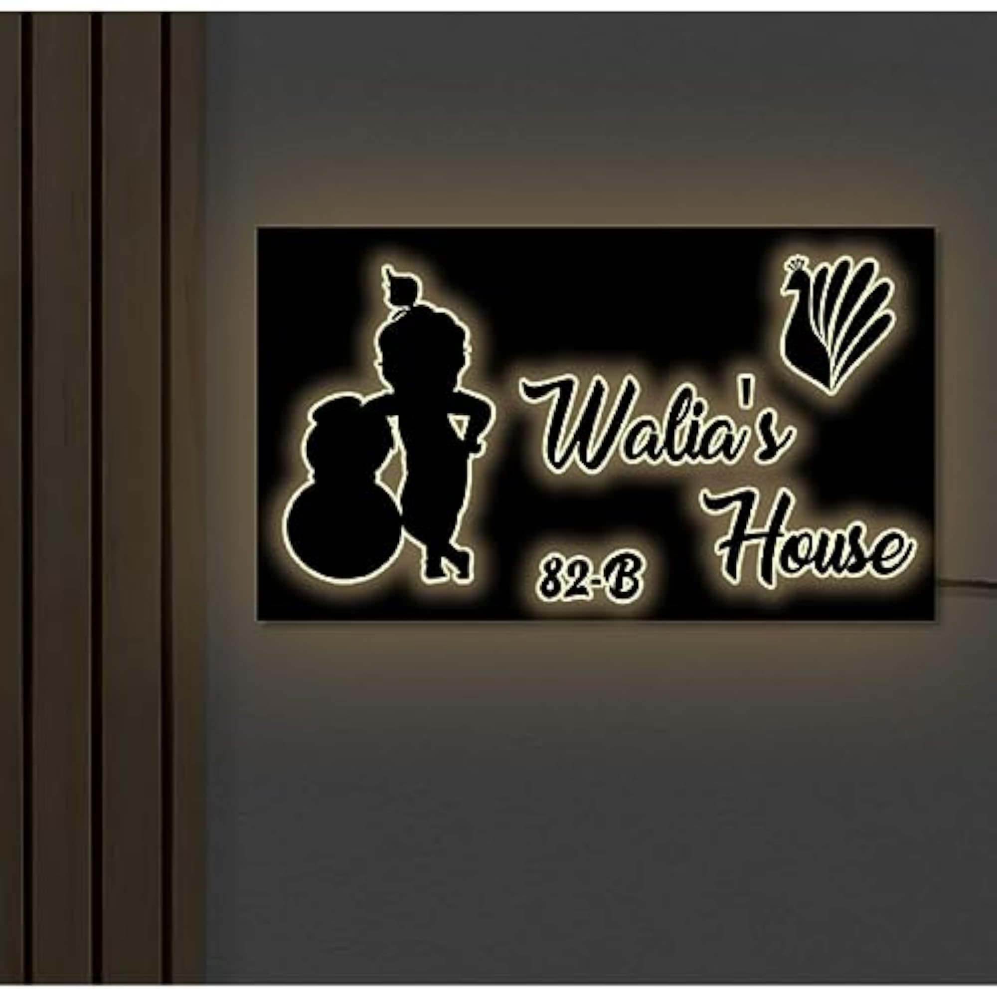 Custom LED Name Plate for Home Entrance