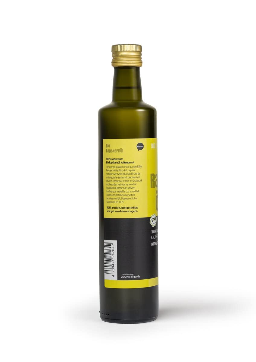 Wohltuer Bio Rapsöl 500ml - Kaltgepresst in Rohkostqualität aus Deutschland