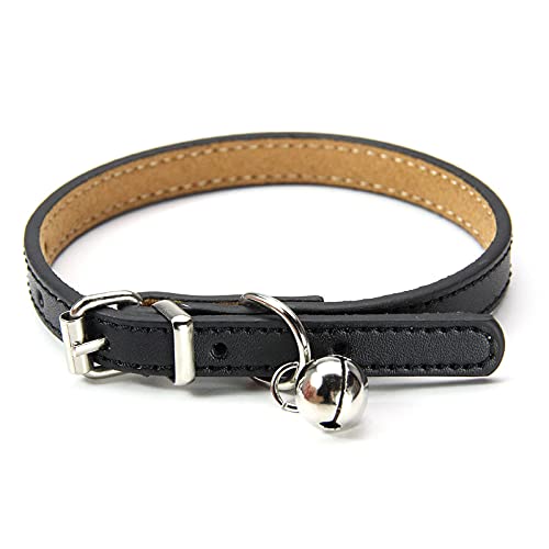 Dorasu ペット 首輪 猫首輪 鈴付き 柔らかい 猫用 多色 安全 おしゃれ 調整可能 軽量 セーフティー 人気 ファッション かっこいい S ブラック