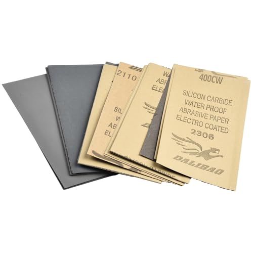 Sandyseptember 30 piezas de papel de lija para uso húmedo y seco para varios proyectos en metal, madera, vidrio y más