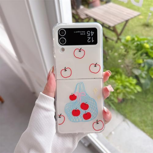 Coque Rigide Galaxy Z Flip6 Motif Fruit Mignon Étui Protecteur avec Breloque