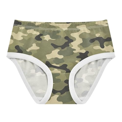 Cotton Toddlers Underwear Floral Classic Camouflage Olive Green Girl Panties Cute Bright Briefs Kids Undies 2t