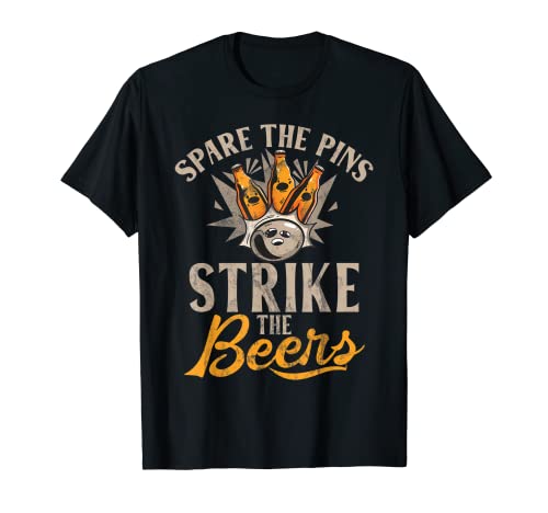 Bowling Equipo de Bowling Strike The Beers Divertido Bowling Camiseta