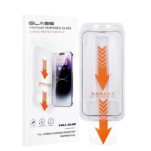 Glass Screen Protector (Clear Privacy) For iPhone 15 Pro 15 Pro-Max 14 - Pro 14 Pro - Max Easy Installation With Full Cover Edge to Edge