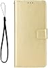 Funda de cuero tipo flip compatible con ZTE Nubia Neo 5 5G, funda protectora para celular Dorada 6
