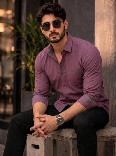 Image of Amazon Brand - INKAST Cotton Shirt for Men | Regular Fit Full Sleeve Casual Shirt | Stylish Formal Office Wear Shirts for Men | Soft Comfortable Breathable Cotton Fabric | Fashionable Office Wear