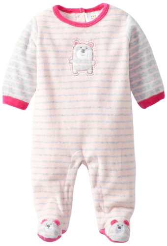 Disney Baby Girls' Newborn Stripe V Footie, 3-6 Months