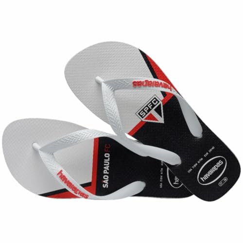 Chinelo Havaianas Top Times São Paulo SPFC Unissex (Branco, BR, Adulto, Faixa Numérico, M, 37, 38)