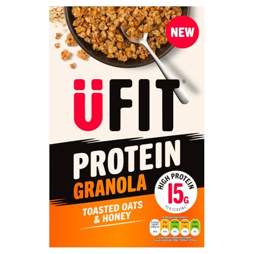 UFIT Protein Granola Toasted Oats & Honey 375g High Protein Breakfast Healthy Wholegrain Cereal Quick & Nutritious Start
