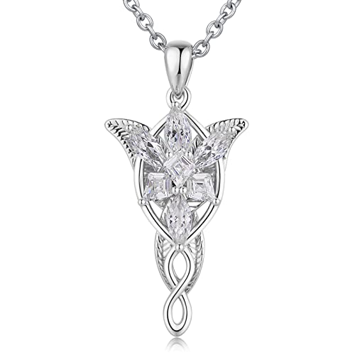 Arwen Evenstar Pendant Necklace with 5A+ Cubic Zirconia Princess of the Elves Jewelry for Women