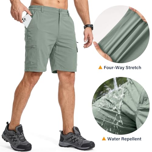 Image of Jessie Kidden Mens Cargo Shorts Expandable Waist Quick Dry Hiking Shorts