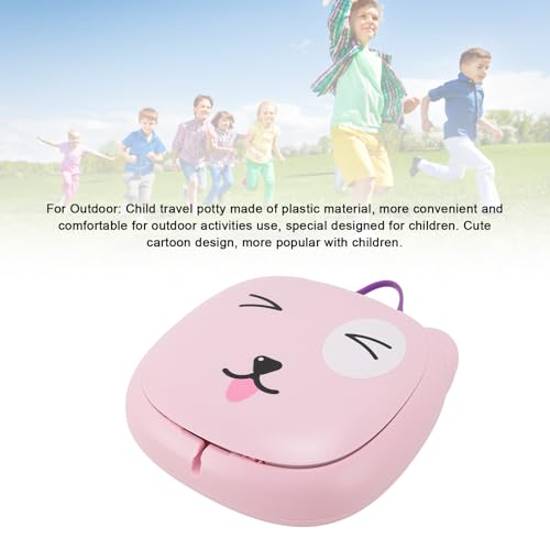Image of TOPINCN Children Travel Toilet Seat, Portable Foldable Potty Seat with Storage Bag, for Car Driving Camping Travel Toddler Portable Potty Trainer (Pink)