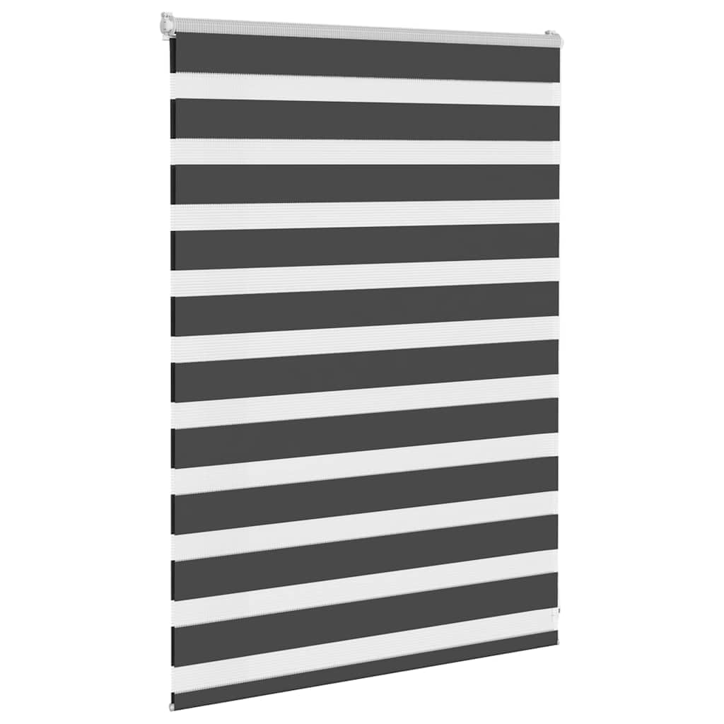 Store Zèbre Noir 115x100 cm, Store Enrouleur Jour Nuit en Polyester pour Salon et Bureau, Rideau Occultant Réglable avec Fixation sans Perçage ou avec Vis