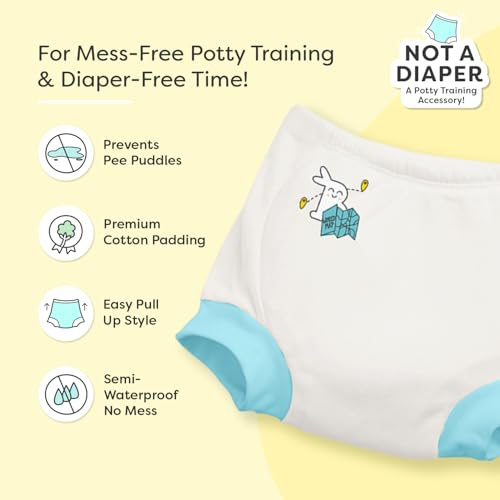 Image of superbottoms Padded Underwear for Babies & Toddlers, 3 Layers of Premium Cotton & DryFeel Layer, Ideal for Diaper-Free Time & Mess-Free Potty Training Pants, Pack of 2