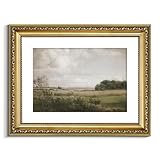 VIYYIEA Vintage Gold Framed Landscape Wall Art, Bedroom Living Room Nature Scenery Picture Wall Decor, Canvas Prints, Antique Frame Classic Paintings Farmhouse Country Decor,11x14 Inch