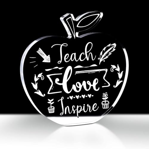 Image of Apple Shape Teacher Appreciation Gifts for Women /Men Christmas Thank You Gift for Teacher, Teachers Day Gift - Desk Decor and Paperweight Supplies