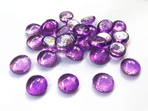 image for Liying shop Glass Gem Stone, 1Lbs Flat Marbles Pebbles for Vase Filler