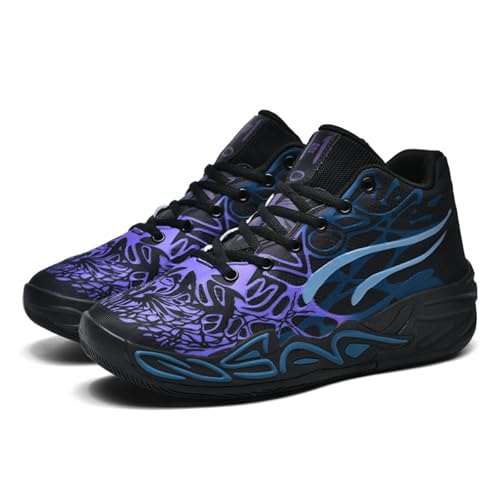 Y2K Basketball Boots Mesh Breathable Fire Stylish Shoes for Sports and Casual Wear with Unique Flame Design Mid-Top Casual Ankle