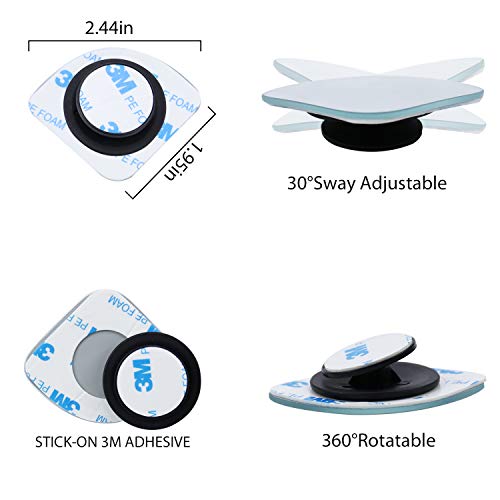 Livtee Blind Spot Mirror，Fan Shaped 2.5‘’ Hd Glass Frameless Convex Rear View Mirror With Wide Angle Adjustable Stick For Cars Suv And Trucks, Pack Of 2 #TOP2