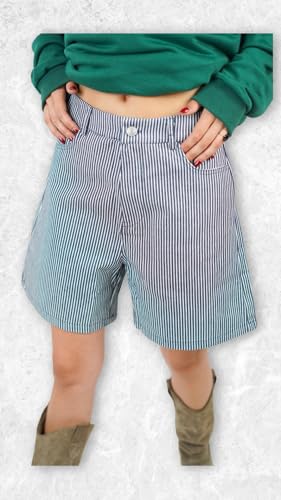 Short en coton vintage à rayures verticales : le charme décontracté - 2