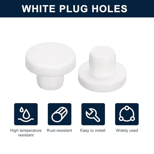 Image of uxcell 20 Pieces White Rubber Stopper, S10 Waterproof Plug Holes for 10mm / 0.39 inch Hole
