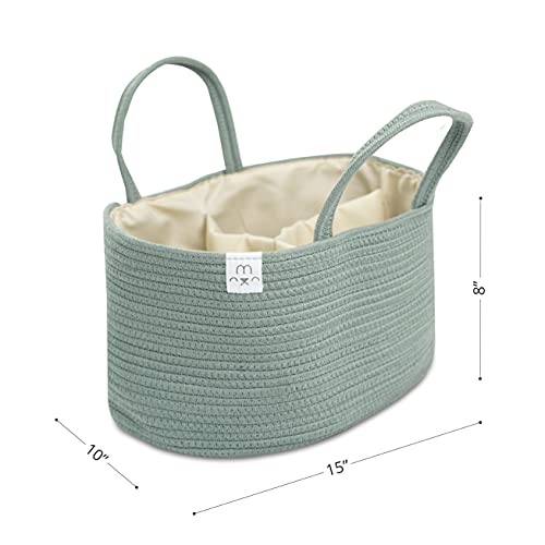Natemia Rope Diaper Caddy Organizer│Large Portable Nursery Storage Bin And Car Travel Organizer│Tote Bag With Dividers For Diapers & Wipes #TOP1